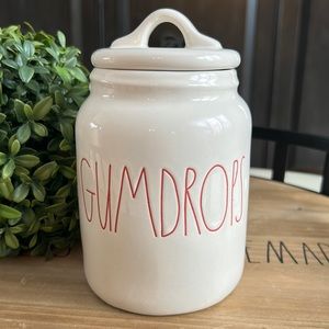Rae Dunn GUMDROPS Baby Canister Red Writing